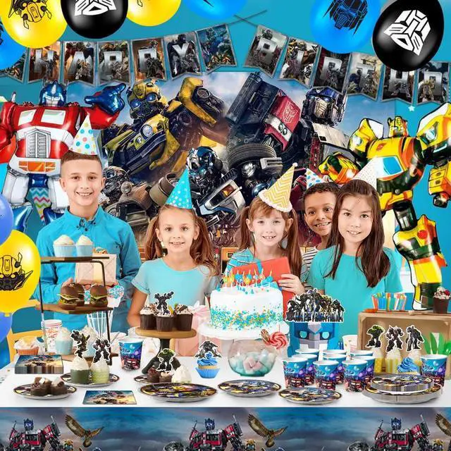 Alt view image 3 of 7 - 114Pcs Transformer Birthday Decoration Transformer Party Supplies Balloon Plates