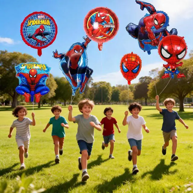 Alt view image 3 of 7 - Spider Man Foil Balloons Avengers Birthday Supplies Marvel Party Decorations