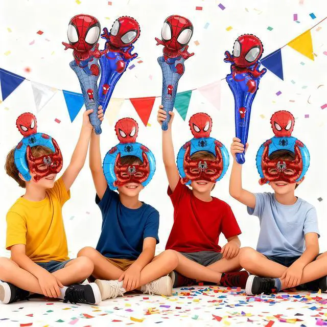 Alt view image 3 of 7 - Spider Man Handheld Foil Balloons Party Decoration Avengers Party Favors Balloon
