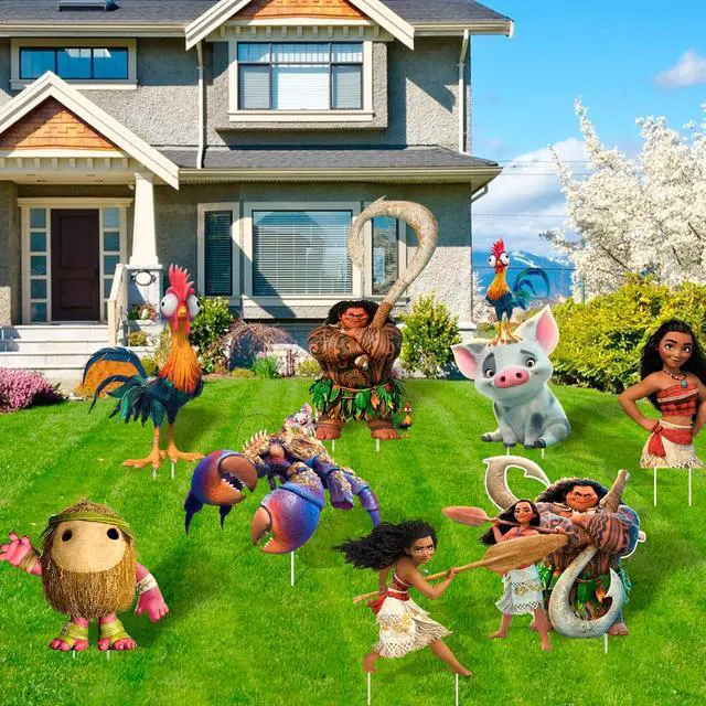 Alt view image 4 of 7 - Disney Moana Yard Sign Set Moana Party Decorations Moana Birthday Party Supplies