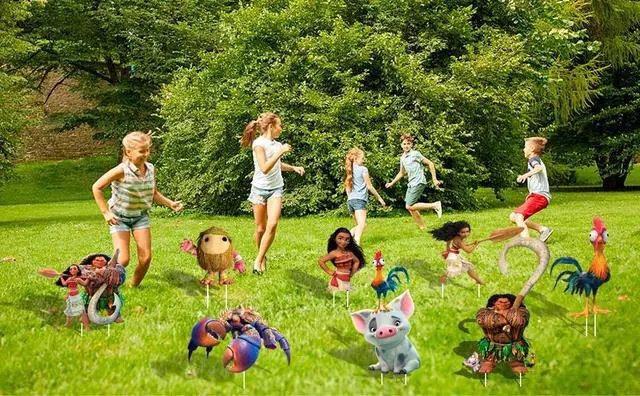 Alt view image 7 of 7 - Disney Moana Yard Sign Set Moana Party Decorations Moana Birthday Party Supplies
