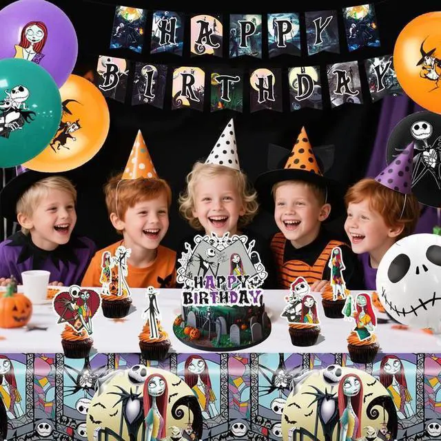 Alt view image 3 of 7 - The Nightmare Before Christmas Party Decoration Kits Banners Backdrop Tablecloth