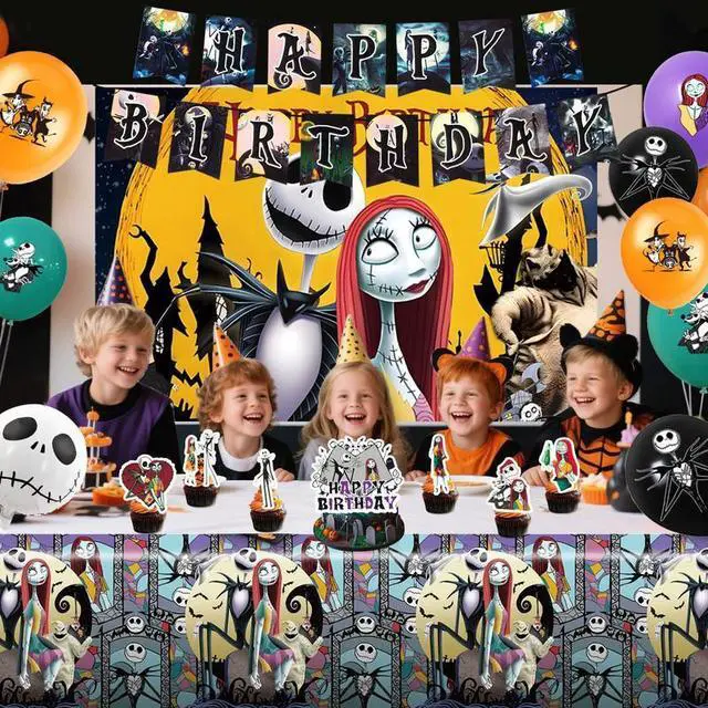 Alt view image 4 of 7 - The Nightmare Before Christmas Party Decoration Kits Banners Backdrop Tablecloth