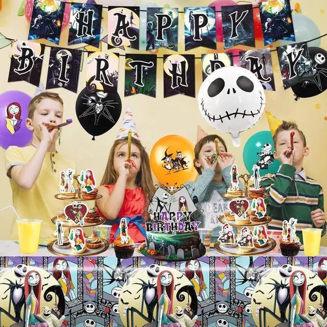 Alt view image 6 of 7 - The Nightmare Before Christmas Party Decoration Kits Banners Backdrop Tablecloth