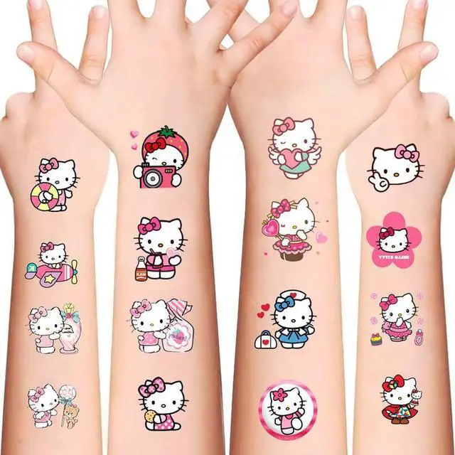 Main image of Hello Kitty Themed Stickers Tattoo Stickers Set Kids Birthday Party Favors