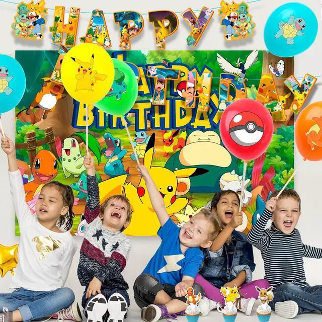 Alt view image 3 of 7 - Pokemon Party Supplies, 38 Pcs Pokemon Birthday Decorations Set - Pokemon Balloons Banners Cake Topper & Pokemon Birthday Balloons for Kids Pokemon Birthday Party Decorations