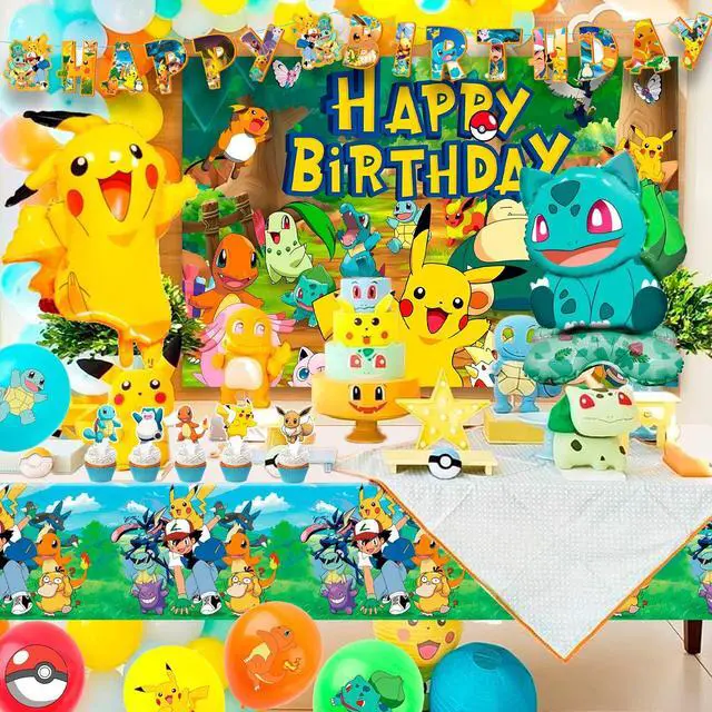 Alt view image 6 of 7 - Pokemon Party Supplies, 38 Pcs Pokemon Birthday Decorations Set - Pokemon Balloons Banners Cake Topper & Pokemon Birthday Balloons for Kids Pokemon Birthday Party Decorations