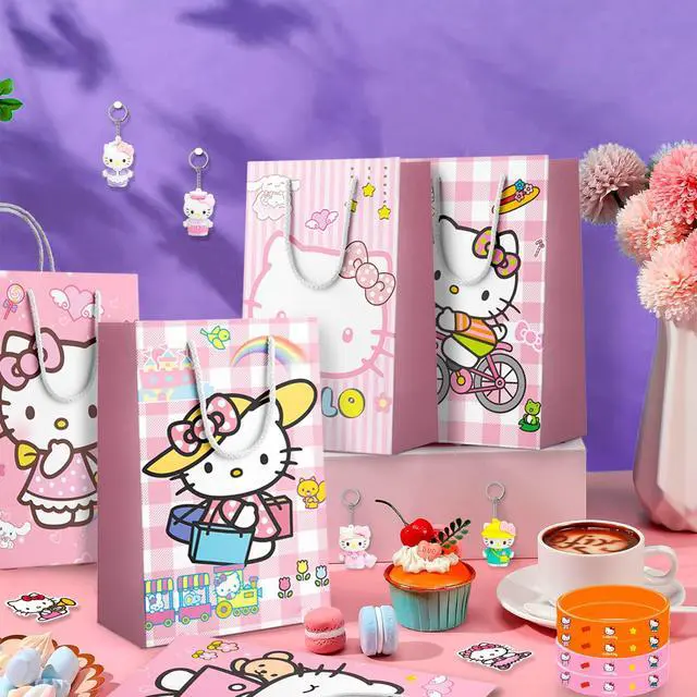Alt view image 5 of 7 - Hello Kitty Party Favors, 110 Pcs All-in-One Hello Kitty Birthday Party Favors Set, Including Hello Kitty Party Favor Bags, Stickers, Bracelets Other Hello Kitty Party Favors for Party Supplies