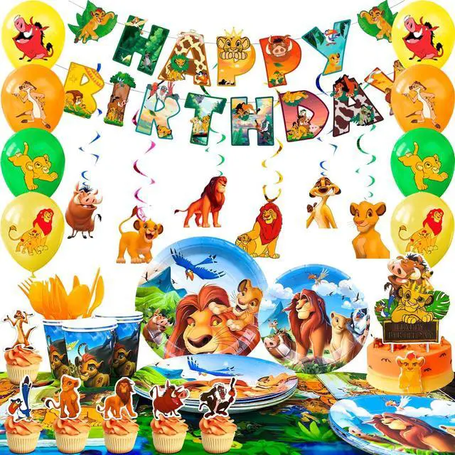 Main image of Disney Lion King Party Decorations Simba Birthday Set Tableware Plates Balloons