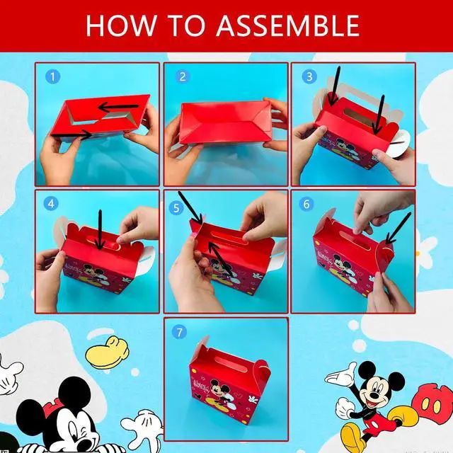 Alt view image 6 of 7 - Mouse Party Favors, All-in-One Mickey Party Favors Packs - Mouse Ears Headband & Cartoon Mouse Treat Box & Mickey Party Silicone Bracelet Keychains Button Pin etc Mickey Mouse Party Supplies for Kids