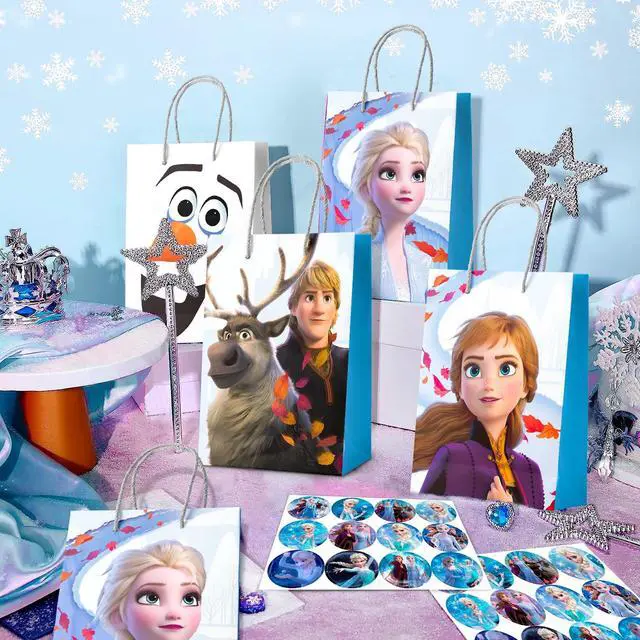 Alt view image 3 of 7 - 24pcs Frozen Party Favor Bags+24pcs Frozen Stickers for Kids Frozen Goodie Bags & Frozen Gift Bag & Frozen Birthday Party Favors Boxes