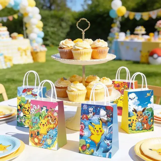 Alt view image 6 of 7 - 18 Pcs Pokemon Party Bags, Pokemon Goodie Bags Set,Pokemon Party Favor Bags, Platypus Goodie Bags for Kids,Pikachu Birthday Gift Bags etc. for Pokemon Birthday Decorations