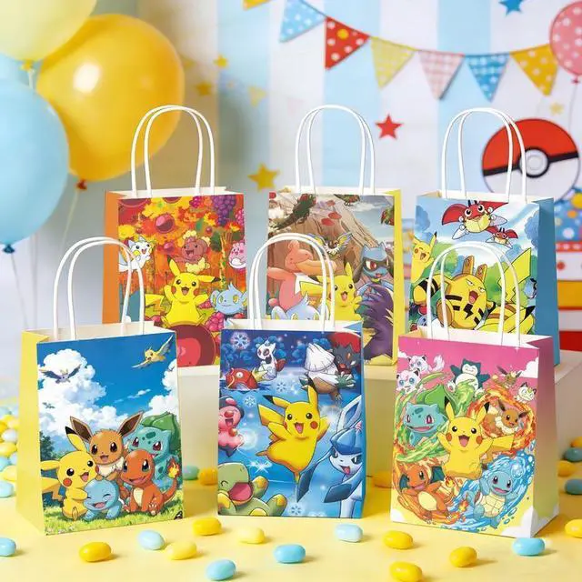 Alt view image 7 of 7 - 18 Pcs Pokemon Party Bags, Pokemon Goodie Bags Set,Pokemon Party Favor Bags, Platypus Goodie Bags for Kids,Pikachu Birthday Gift Bags etc. for Pokemon Birthday Decorations