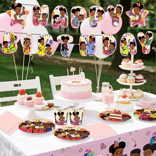 Alt view image 6 of 7 - 114pcs Gracie's Corner Party Tableware Set - Gracie's Corner Themed Party Plate Cups Napkins Tablecloth etc Gracie's Corner Birthday Party Supplies for Girls/Boys Kids, Serves 16