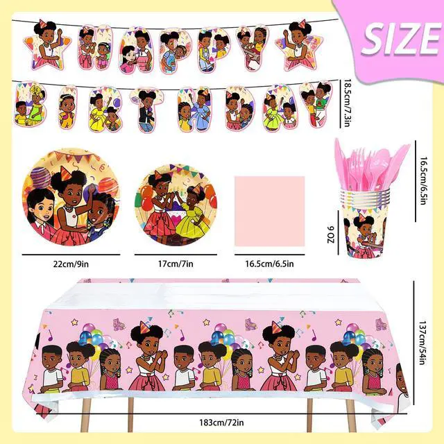 Alt view image 7 of 7 - 114pcs Gracie's Corner Party Tableware Set - Gracie's Corner Themed Party Plate Cups Napkins Tablecloth etc Gracie's Corner Birthday Party Supplies for Girls/Boys Kids, Serves 16