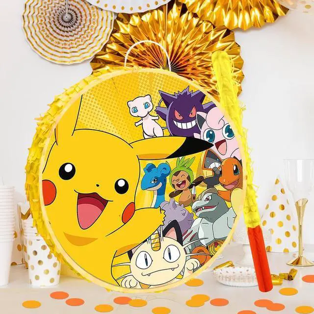 Alt view image 3 of 7 - 4 Pcs Pokémon Pinata, Pokémon Pinata Set - Pokémon Themed Pinata, Pokémon Party Pinata Stick, Pokémon Party Game Eye Mask ETC. Pokémon Pinata Supplies for Pokémon Birthday Party Decorations