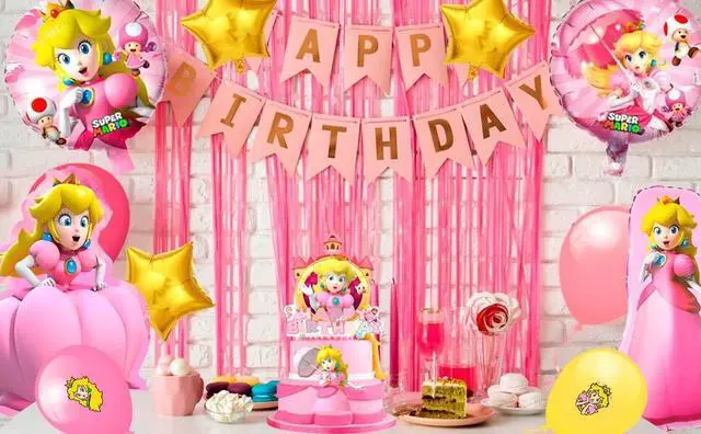 Alt view image 7 of 7 - Princess Peach Balloon Party Decorations,123pcs Princess Peach Birthday Decorations Balloons Set - Princess Peach Theme Party Latex Balloons & Foil Balloons for Kids Birthday Party Decorations Favors