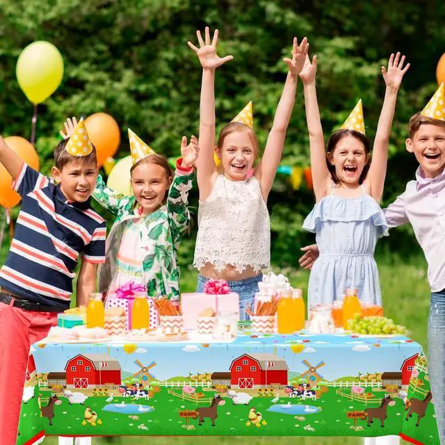Alt view image 4 of 7 - Farm Animal Tablecloth,3pcs Barnyard Theme Tablecloths Set - Farm Animal Party Tablecloth,Farm Tablecloth & Farm Animals Tablecover, for Farm Party Decorations & Farm Birthday Decorations Supplies