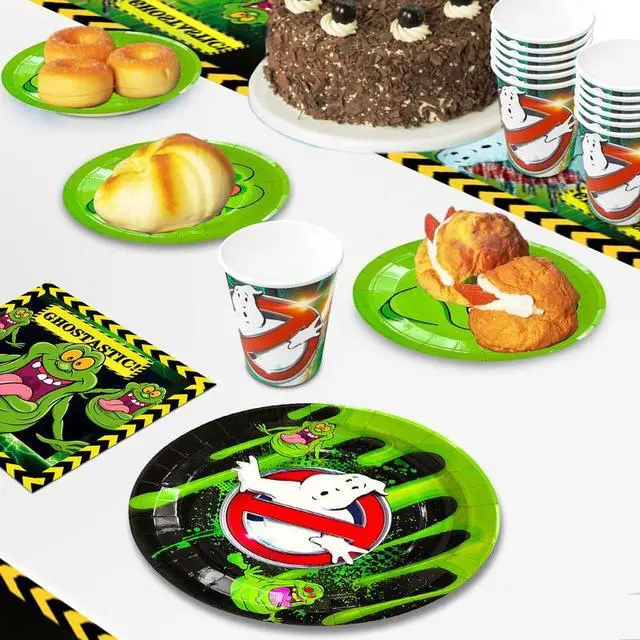 Alt view image 6 of 7 - Ghostbusters Birthday Party Supplies Kit - 117pcs Ghostbusters Birthday Plates Cups Napkins Tablecloth & Ghostbusters Balloons Banner Spirals etc Ghostbusters Party Decorations for kids