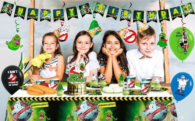 Alt view image 7 of 7 - Ghostbusters Birthday Party Supplies Kit - 117pcs Ghostbusters Birthday Plates Cups Napkins Tablecloth & Ghostbusters Balloons Banner Spirals etc Ghostbusters Party Decorations for kids