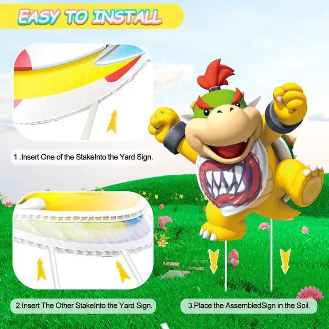 Alt view image 6 of 7 - Mario Birthday Party Supplies Mario Yard Signs With Stakes - 8pcs Mario Themed Yard Signs for Mario Party Decorations, Mario Birthday Decorations & Super Mario Outdoor Decorations Mario Party Favors
