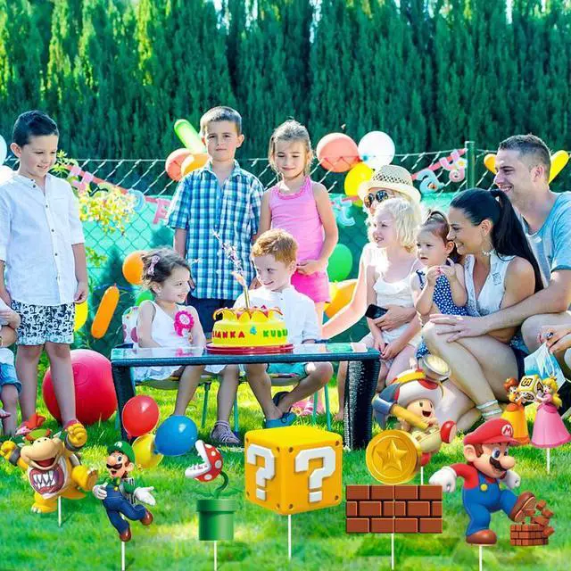 Alt view image 5 of 7 - Mario Birthday Party Supplies Mario Yard Signs With Stakes - 8pcs Mario Themed Yard Signs for Mario Party Decorations, Mario Birthday Decorations & Super Mario Outdoor Decorations Mario Party Favors