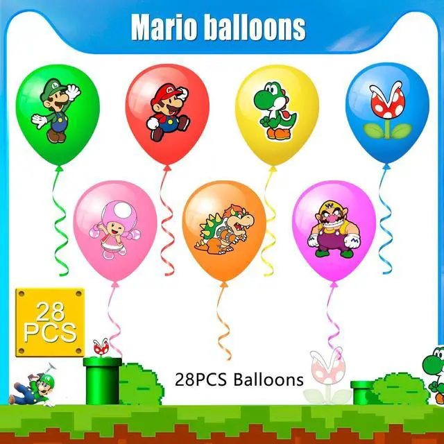 Alt view image 2 of 7 - Super Mario Balloons, 28pcs Super Mario Birthday Balloons for Mario Birthday Party Supplies,Includes 7 Styles and Patterns, Great for Mario Party Decorations,Mario Bros Birthday Decorations