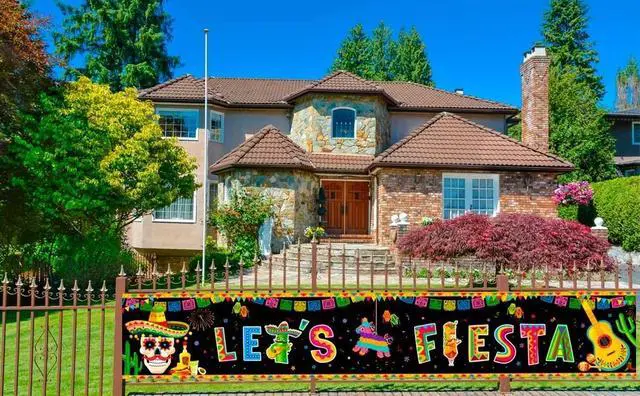 Alt view image 7 of 7 - Mexican Fiesta Yard Banner, 118''x19.6''Mexican Birthday Party Yard Banner, Mexican Fiesta Banner Yard Sign & Cinco de Mayo Fence Banner, for Mexican Fiesta Party Decorations/Cinco de Mayo Decorations