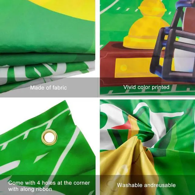 Alt view image 6 of 7 - Football Party Backdrop, 71x43'' Football Birthday Party Background, Happy Birthday Football Backdrop & Football Birthday Backdrop, for Football Party Decorations & Football Birthday Decorations