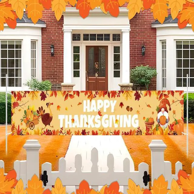 Alt view image 5 of 7 - Happy Thanksgiving Fence Banner,11pcs Thanksgiving Banners for Outside&Balloon Set-Outdoor Happy Thanksgiving Banner,Thanksgiving Decorations Balloons&Foil Thanksgiving Balloons for Thanksgiving Party