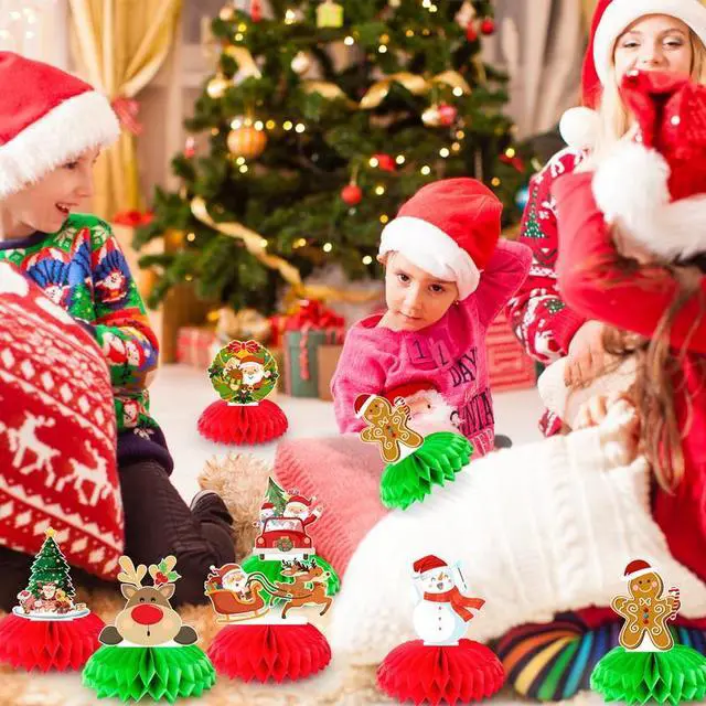 Alt view image 5 of 7 - Merry Christmas Honeycomb Centerpieces,9pcs Christmas Party Honeycomb Centerpieces,Christmas Honeycomb Table Centerpieces&Honeycomb Christmas Decorations for Christmas Table Decorations Indoor Outdor