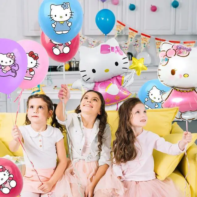 Alt view image 6 of 7 - Hello Kitty Balloon Party Decorations, 18 Pieces Hello Kitty Birthday Decoration Balloons Set - Hello Kitty Themed Party Latex Balloons and Foil Balloons for Kids Birthday Party Decorations Favors