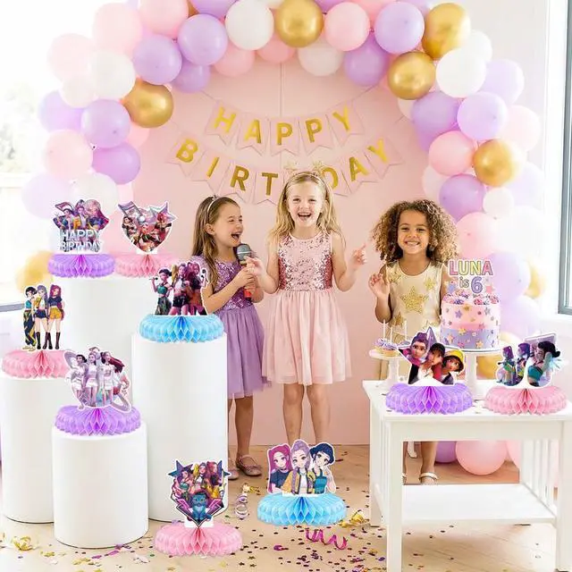 Alt view image 5 of 7 - Kpop Honeycomb Centerpieces Demon Music Hunter Party Decoration Birthday Supply
