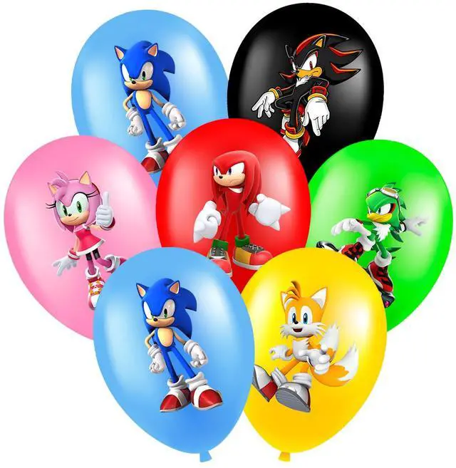 Main image of Sonic Balloons, 30 Pcs Sonic Birthday Balloons for Sonic Birthday Party Supplies, Including 6 Styles and Patterns, Perfect for Sonic Party Decorations, Sonic Birthday Decorations