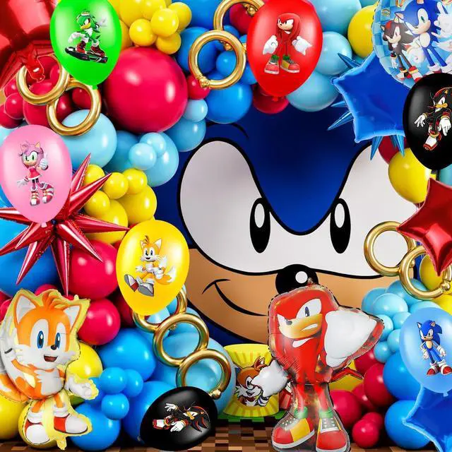 Alt view image 4 of 7 - Sonic Balloons, 30 Pcs Sonic Birthday Balloons for Sonic Birthday Party Supplies, Including 6 Styles and Patterns, Perfect for Sonic Party Decorations, Sonic Birthday Decorations