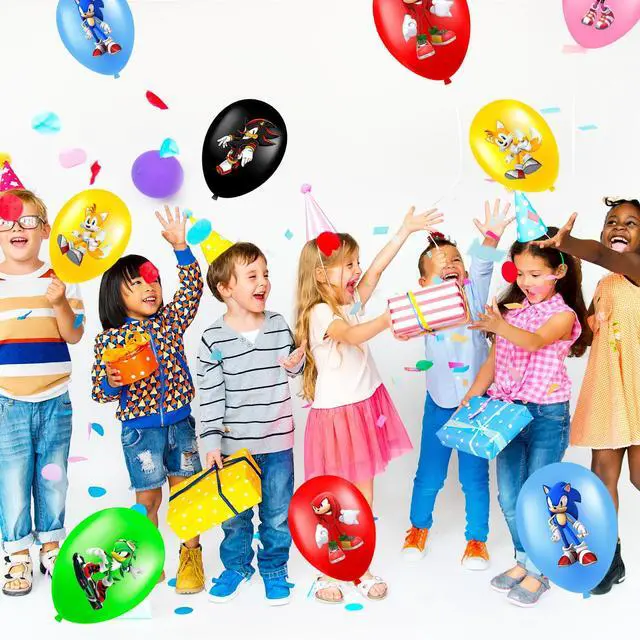 Alt view image 6 of 7 - Sonic Balloons, 30 Pcs Sonic Birthday Balloons for Sonic Birthday Party Supplies, Including 6 Styles and Patterns, Perfect for Sonic Party Decorations, Sonic Birthday Decorations