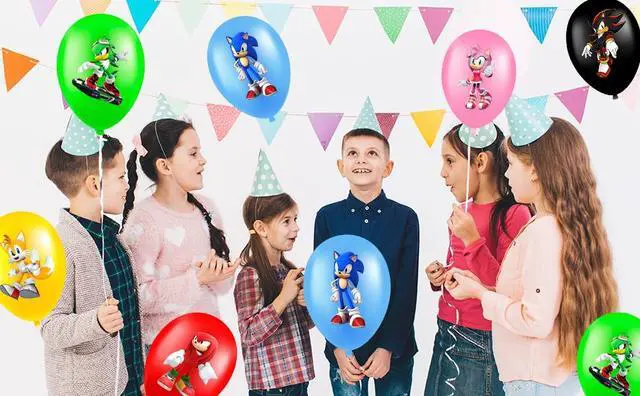 Alt view image 7 of 7 - Sonic Balloons, 30 Pcs Sonic Birthday Balloons for Sonic Birthday Party Supplies, Including 6 Styles and Patterns, Perfect for Sonic Party Decorations, Sonic Birthday Decorations