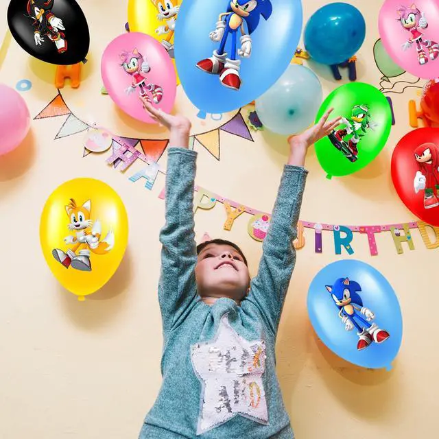 Alt view image 5 of 7 - Sonic Balloons, 30 Pcs Sonic Birthday Balloons for Sonic Birthday Party Supplies, Including 6 Styles and Patterns, Perfect for Sonic Party Decorations, Sonic Birthday Decorations
