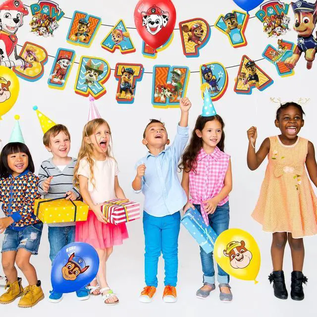 Alt view image 5 of 7 - Paw Patrol Party Decorations, 29pcs Paw Patrol Party Supplies - Paw Patrol Party Balloons Background Tablecloth and Paw Patrol Happy Birthday Banner etc. Puppy Paw Patrol Birthday Party Decorations