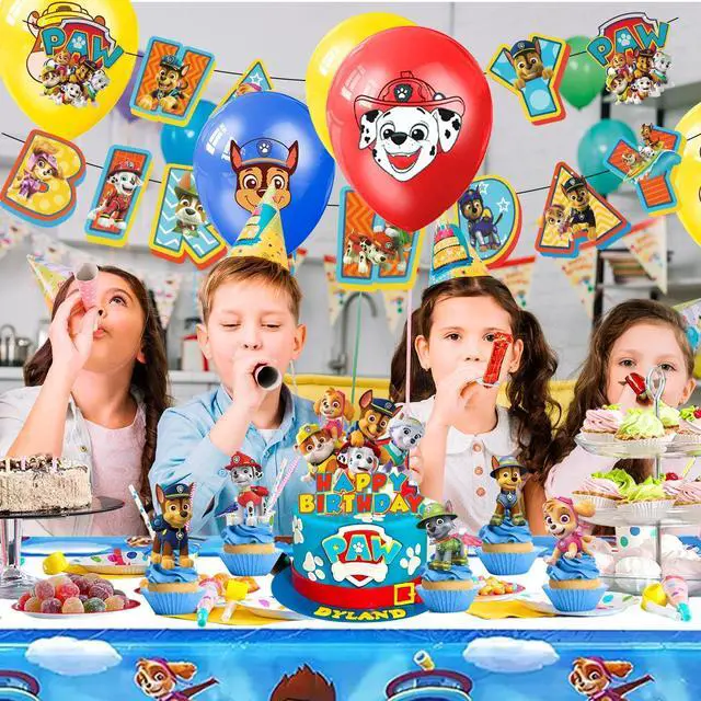 Alt view image 6 of 7 - Paw Patrol Party Decorations, 29pcs Paw Patrol Party Supplies - Paw Patrol Party Balloons Background Tablecloth and Paw Patrol Happy Birthday Banner etc. Puppy Paw Patrol Birthday Party Decorations