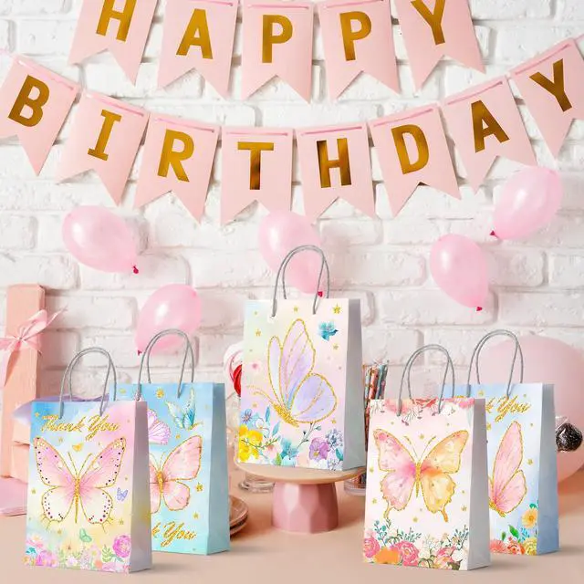 Alt view image 3 of 7 - Butterfly Party Favor Bags with Handles, 24pcs Butterfly Goodie Bags for Birthday Party/Butterfly Gift Bags/Butterfly Candy Bags/Butterfly Treat Bags, Butterfly Paper Bags for Butterfly Decorationsty