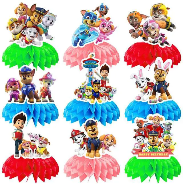 Main image of Paw Patrol Centerpieces,9pcs Paw Patrol Birthday Party Table Centerpieces Set- Paw Patrol Party Honeycomb Centerpieces & Paw Patrol Themed Centerpieces for Paw Patrol Party Table Decorations