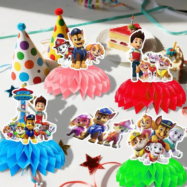 Alt view image 4 of 7 - Paw Patrol Centerpieces,9pcs Paw Patrol Birthday Party Table Centerpieces Set- Paw Patrol Party Honeycomb Centerpieces & Paw Patrol Themed Centerpieces for Paw Patrol Party Table Decorations