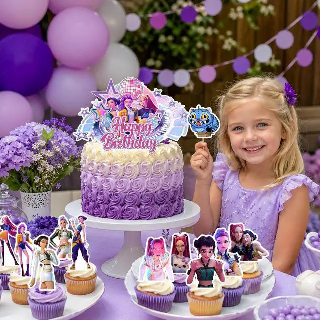 Alt view image 3 of 7 - 25 KPOP Party Decoration Demon Music Hunter Cake Birthday Supplies Cake Topper