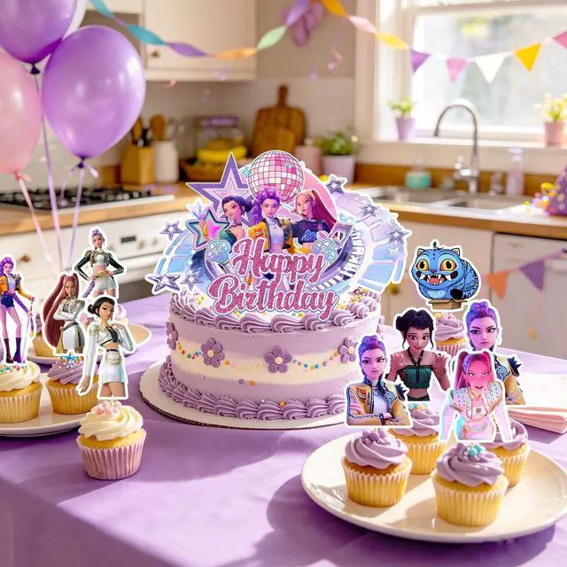Alt view image 4 of 7 - 25 KPOP Party Decoration Demon Music Hunter Cake Birthday Supplies Cake Topper