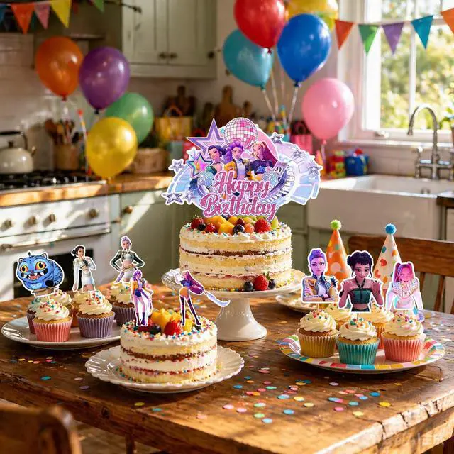 Alt view image 5 of 7 - 25 KPOP Party Decoration Demon Music Hunter Cake Birthday Supplies Cake Topper