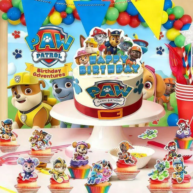 Alt view image 5 of 7 - Paw Patrol Cake Decorations, 24 Paw Patrol Cupcake Toppers & 1 Paw Patrol Big Cake Topper Paw Patrol Cake Decoration for Paw Patrol Birthday Decorations & Paw Patrol Party Supplies