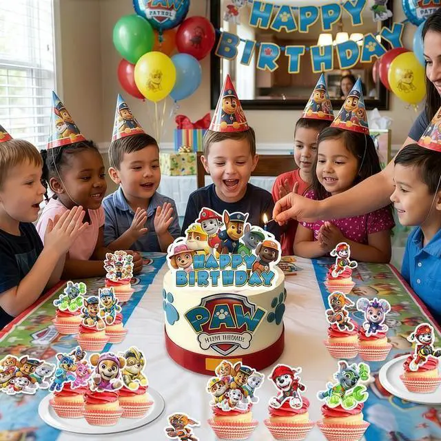Alt view image 6 of 7 - Paw Patrol Cake Decorations, 24 Paw Patrol Cupcake Toppers & 1 Paw Patrol Big Cake Topper Paw Patrol Cake Decoration for Paw Patrol Birthday Decorations & Paw Patrol Party Supplies