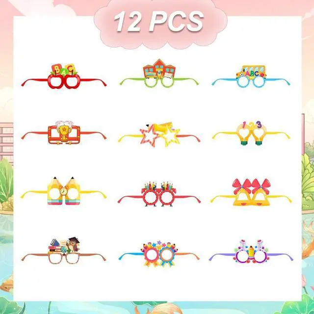Alt view image 2 of 7 - School Party Supplies, 12pcs Back to School Party Glasses,School Decorations Glasses for Back to School Bash Decoration
