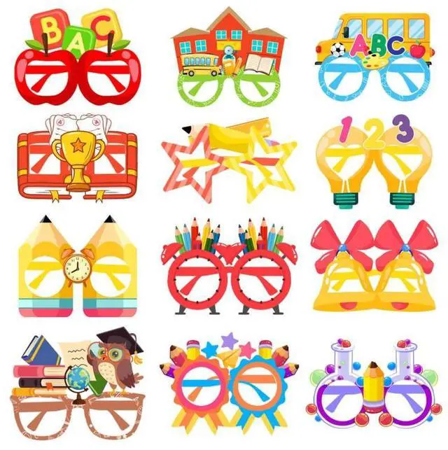 Main image of School Party Supplies, 12pcs Back to School Party Glasses,School Decorations Glasses for Back to School Bash Decoration